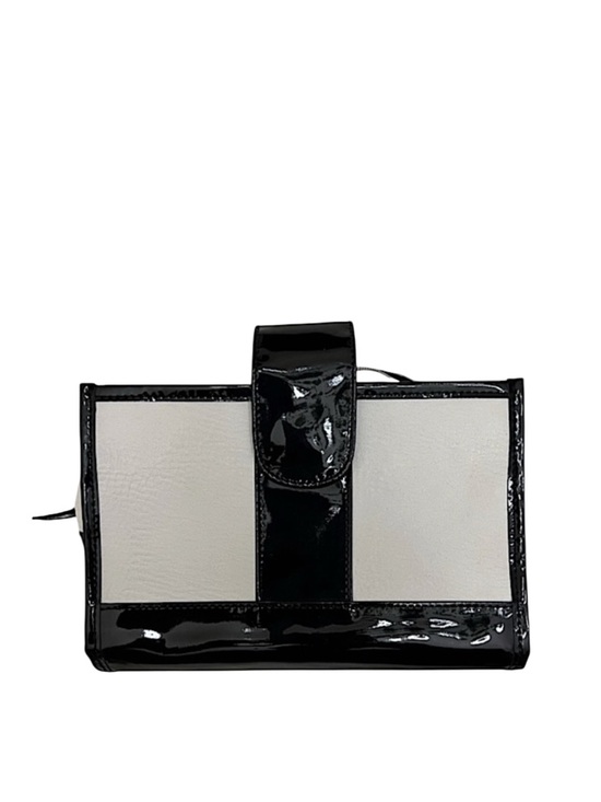 Lancome Handbags - LANCÔME - BLACK WHITE PARIS PATENT COSMETIC POUCH